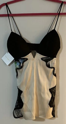 Top Camisola La Perla Italia Signature Print Seda Slip Talla 2 D Copa Nuevo con Etiquetas Foto 1 de 4