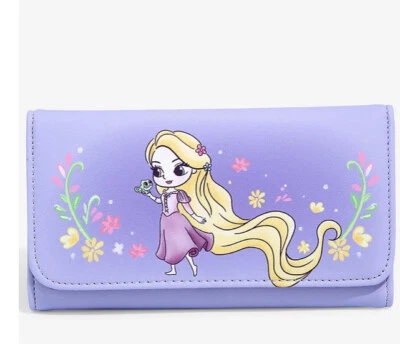 Cartera Disney Loungefly Tangled Rapunzel Chibi Lavanda Solapa Triple NUEVA Foto 1 de 4