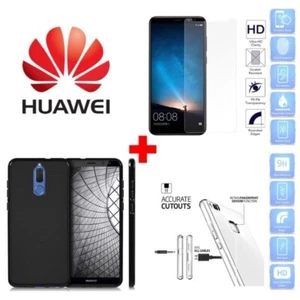 COVER CUSTODIA in TPU NERA + PELLICOLA in VETRO TEMPERATO per HUAWEI - Foto 1 di 1