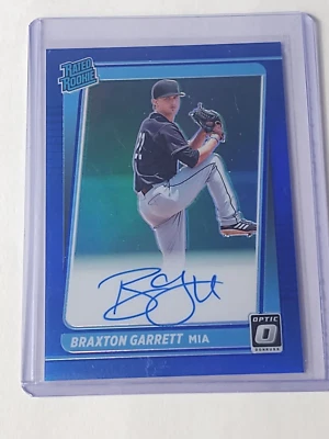 2021 PANINI OPTIC BLUE BRAXTON GARRETT AUTO AUTOGRAPH RC ROOKIE #03/75 - Image 1 of 2