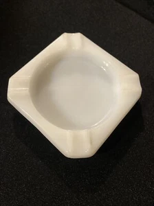 Vintage Milk Glass Ashtray Square White Antique 3.25" - Picture 1 of 3