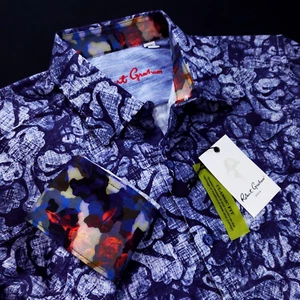 Robert Graham Camo Floral Printed Mens Cotton Flip cuff Shirt (L XL) NEW $198 - Picture 1 of 5