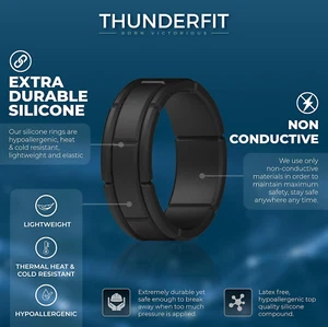 Silicone Wedding Rings for Men, Breathable Patterned Rubber Engagement Bands ... - Picture 1 of 1