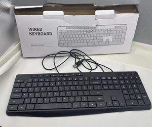Multimedia Wired Keyboard - Quiet and Silent with Low Profile Chiclet Keys - Afbeelding 1 van 14