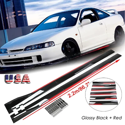 Glossy Red Side Skirt Body Kit Splitter Rocker Panel for Acura Integra Type R Foto 1 de 4