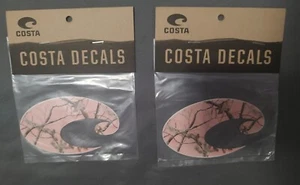 2x - Adesivo decalcomania Costa Del Mar Realtree mimetico nuovo originale - rosa - lotto di 2 - Foto 1 di 2