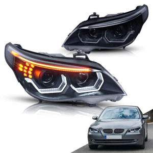LED Headlights For BMW E60 E61 2003-2009 DRL Turn Signal Head Lamps Assembly L+R - Foto 1 di 15