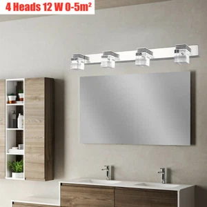 Modern LED Crystal Wall Lamp Bathroom Mirror Front lighting 4 Lights Makeup - Picture 1 of 12