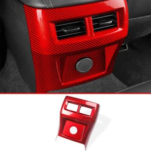 Carbon Fiber Red Rear Air Outlet Anti-Kick Panel Trim For Cadillac CT4 2020-2022 - Imagen 1 de 8