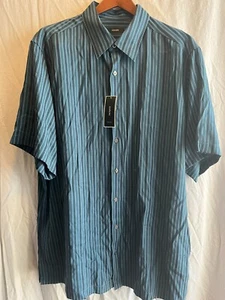 Alfani Big and Tall XL T Short Sleeve Stripe Blue Green Black New with Tags!! - Photo 1/5