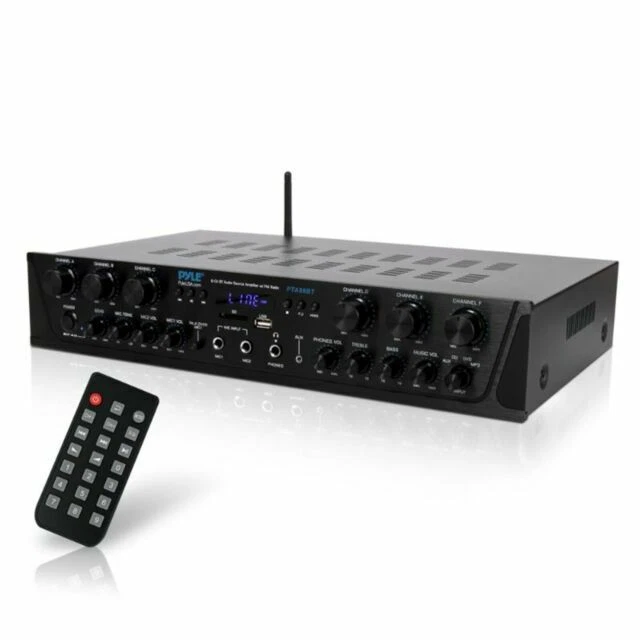 Pyle PTA66BT 6-Channel Bluetooth Audio Amplifier 600W Receiver System