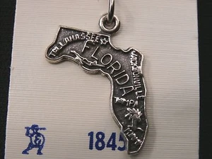 Unique Sterling Silver FLORIDA State Pendent/ Charm. Make Offer! #1164 - Picture 1 of 4