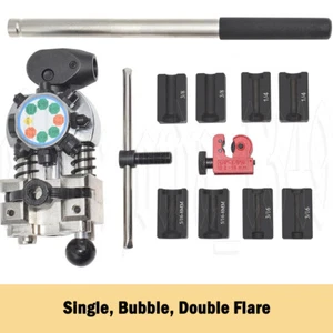 Single, Bubble, Double Flare Tool Brake Line Flaring Kit for Steel, Copper Tube - Picture 1 of 12