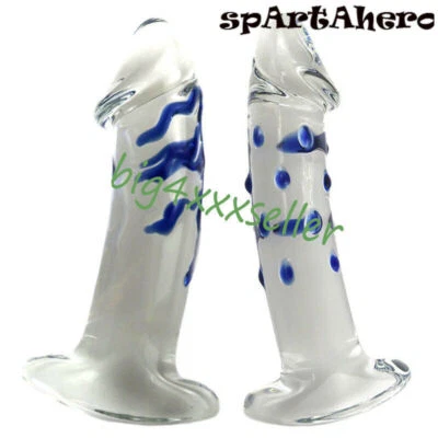 Transparent Realistic Glass Dildo Big Base Strapon G Spot Dildo Massager Huge - Image 1 of 4