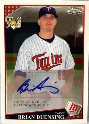 Brian Duensing 2009 Topps Chrome #240 Auto On Card Autograph Minnesota Twins RC - Image 1 of 4