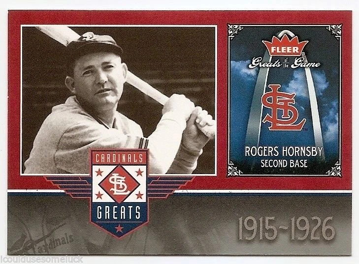 2006 FLEER GREATS OF THE GAME CARDINALS GREATS Rogers Hornsby #STLRH - Image 1 of 1