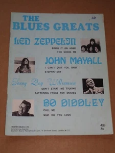 The Blues Greats 1970 song book (Led Zeppelin/Sonny Boy Williamson/Bo Diddley) - Picture 1 of 4