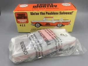 Trustworthy #11 1/25th 1957 Ford Ranchero LE Die Cast Metal Coin Bank Orange New - Picture 1 of 8