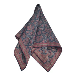 Women's Paisley Square Silky-smooth Navy Red Gold Headscarf Neck Scarf Tie - Picture 1 of 8