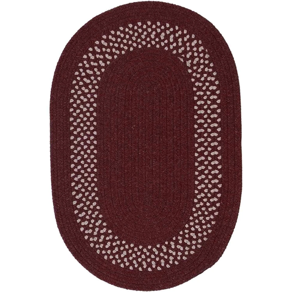 ‎Tapete Colonial Mills Grano oval mistura de lã fazenda borgonha/vermelho 9'x12' - Imagem 1 de 4