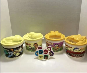 VTG Garfield & Friends Buckets Kids Pak Meal Pails w/ Lids Complete Rare 1996 - Picture 1 of 23
