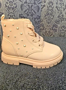 Botas de combate Amaya rubor con cordones cremallera lateral para niñas pequeñas-Gato y gato talla 10 - Imagen 1 de 10