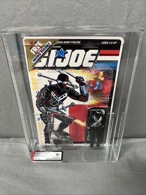 1989 GI Joe Series 8 V3 Snake Eyes AFA 80 NM 80/80/85 With Micro Figure Buzzer - Image 1 of 4