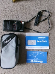 Chinon Auto 3001 Multi Auto Focus Kleinbildkamera mit Tasche, Gurt und Handbuch - Bild 1 von 10