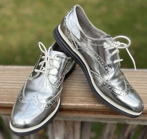 Vestido para mujer Cole Haan punta de ala plateado Lunargrand Oxford talla 9 - Imagen 1 de 9