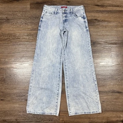 GUESS Jeans Women's 27x32 Light Wash Wide-Leg Míla Denim Palazzo High Rise Party - Image 1 of 4