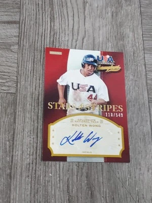 KOLTEN WONG 2013 STARS AND STRIPES AUTOGRAPHED CARD. #118/549. - Image 1 of 2