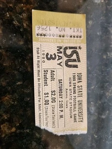 1980 Iowa State Spring Football Ticket Stub - Picture 1 of 2