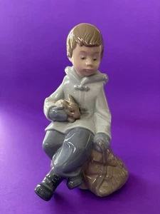 NAO By Lladro "Resting Excursion" Boy w/Rabbit Bunny Figurine #1037 Original Box - Picture 1 of 13