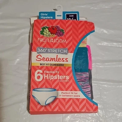Fruit of the Loom Seamless Hipsters Girls Size 10/12 Pack of 6 - Image 1 of 4