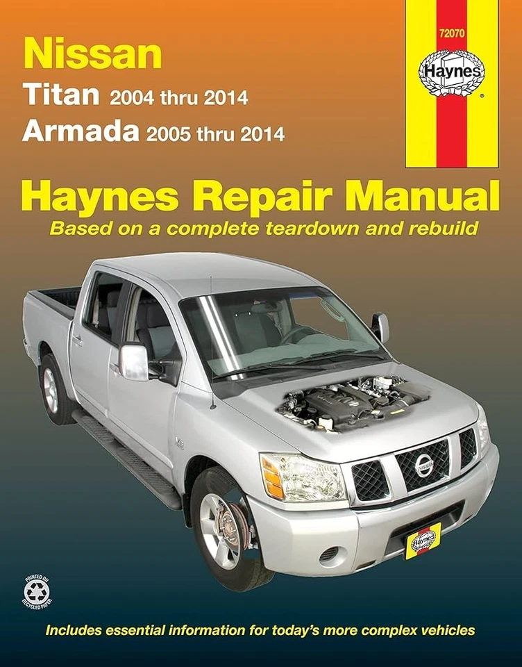 Nissan Titan And Armada Haynes Workshop Repair Service Shop Manual Book - Image 1 of 1