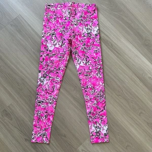 Lilly Pulitzer Girls Maia Pink Floral Print Leggings L 8-10 Stretchy & Comfortab - Picture 1 of 7