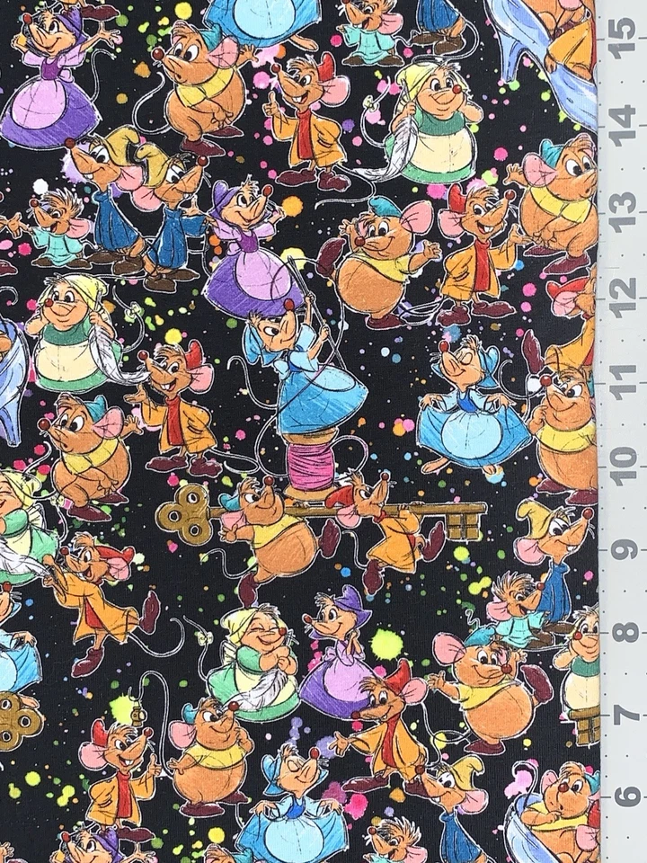 Disney Cinderella Mice Gus Gus Custom Fabric Fat Quarter 18”x28” Cotton Spandex - Image 1 of 1