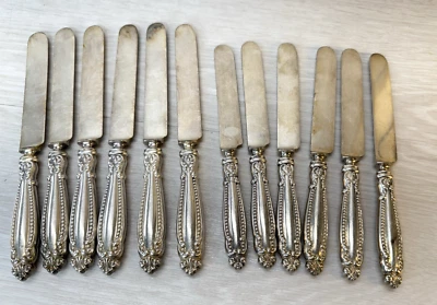 12 cuchillos de mesa de cena Holmes & Edwards plateados 6 pequeños y 6 grandes Foto 1 de 4