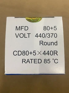 SUPCO CD80+5X440R ROUND DUAL RUN CAPACITOR (80+5 MFD X 440VAC) - Picture 1 of 4