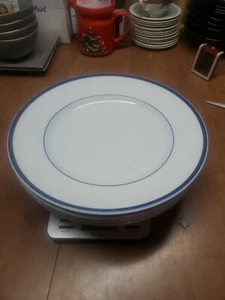 4 Williams Sonoma Brasserie Blue Band Dinner Chop Serving Plates 12" Euc R2 - Picture 1 of 5