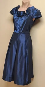 Teri Jon by Rickie Freeman semi-formal navy blue dress, size 4 - Picture 1 of 6