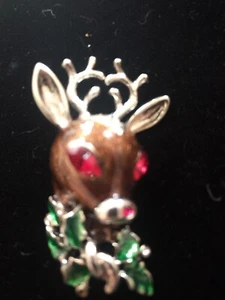 Spilla natalizia HOBE renna argento smaltata marrone - Foto 1 di 3