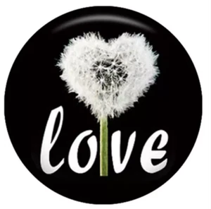 20MM Love Dandelion Painted Ceramic Snap - Picture 1 of 2
