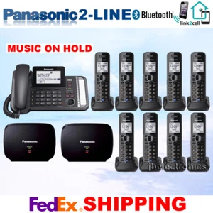PANASONIC KX-TG9582B 2-LINE LINK2CELL 1 CORDED PHONE 9 CORDLESS 2 REPEATERS - Picture 1 of 5