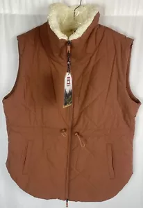 Avalanche Quilted Fleece Lined Vest Sz XL Retail $88 Rust Color Adjustable Cord - Picture 1 of 11