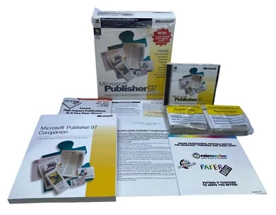 Microsoft Publisher 97 CD Deluxe Edición Big Box Software de Colección de Coleccionista Foto 1 de 4