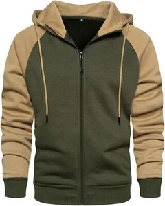 Hoodies for Men Zip Up Hoodie Drawstring Casual Long Sleeve Pocket Hooded Sweats - Picture 1 of 13