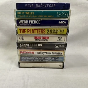 Lot of 9 Cassette Tapes Kenny Rogers Country Music Kitty Wells Platters - Picture 1 of 9