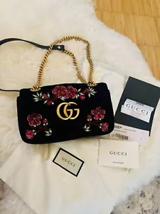 🖤Gucci Handtasche GG Marmont schwarz Samt Swarovski UVP 1999€ 🖤 - Bild 1 von 16