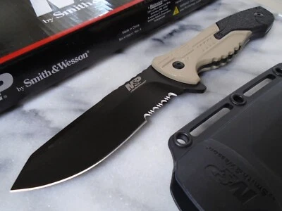 Cuchillo Smith & Wesson M&P Hoja Fija Full Tang 8Cr13MoV SWMPF2CS Clip Funda Nuevo Foto 1 de 4